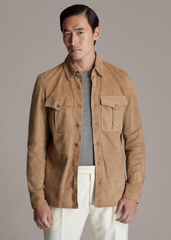 Men's Ralph Lauren Suede Overshirt | 109826HGO